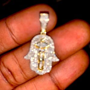 10k Yellow Gold Diamond Pendant with 14k